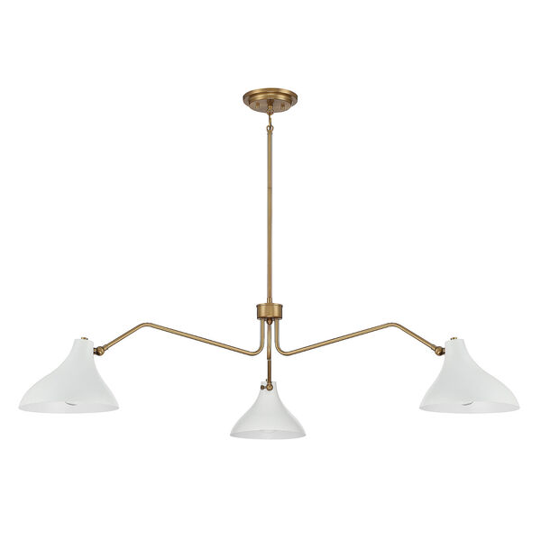 Chelsea White with Natural Brass Three-Light Pendant, image 2
