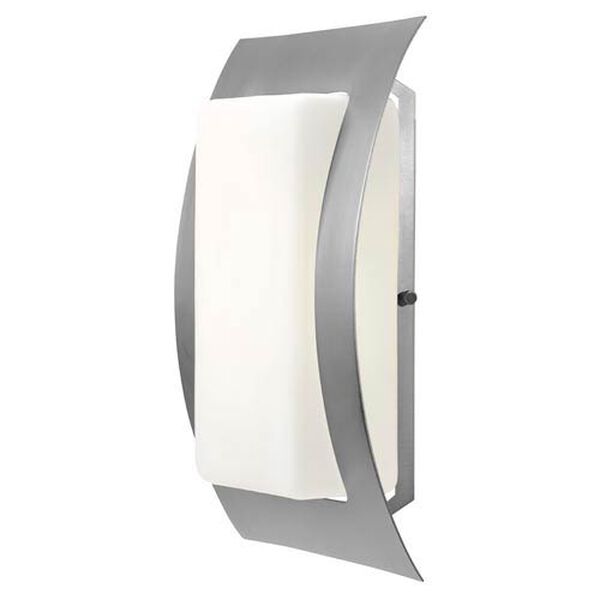 Eclipse Satin Nickel One-Light Outdoor Wall Light with Opal Glass, image 1