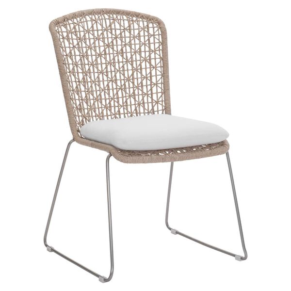 Carmel Hazelnut Outdoor Side Chair with Seat Pad, image 1