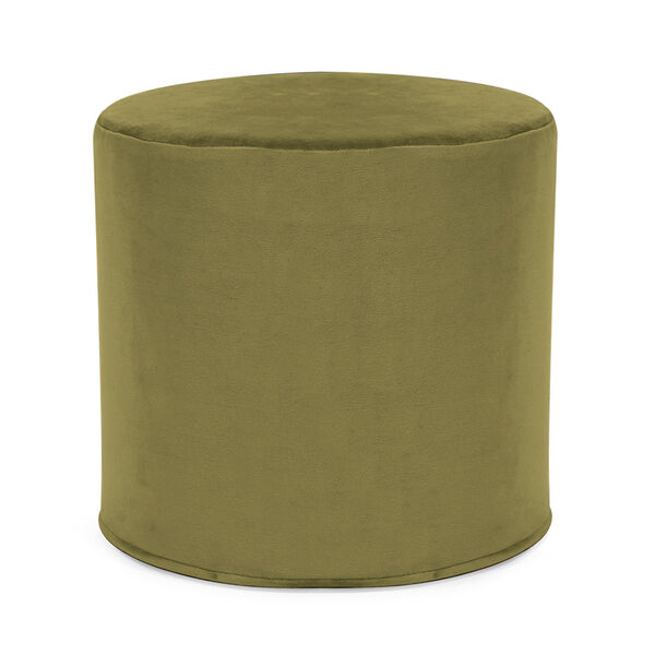 Bella Moss Green Tip Cylinder Ottoman, image 1