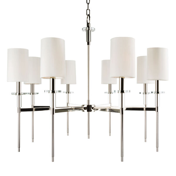 Amherst Polished Nickel Eight-Light Chandelier, image 1