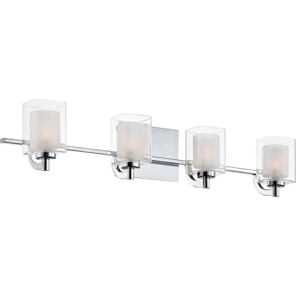 Kolt Polished Chrome Four-Light LED Vanity with Outer Clear Glass, image 2