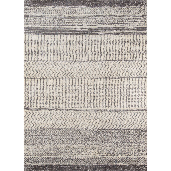 Lima Abstract Shag Ivory Rectangular: 9 Ft. 3 In. x 12 Ft. 6 In. Rug, image 1