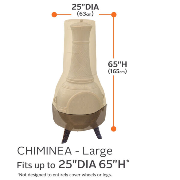 Ash Beige and Brown 25-Inch Chiminea Cover, image 4