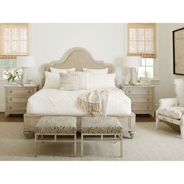 Malibu Warm Taupe Upholstered Panel King Bed, image 2