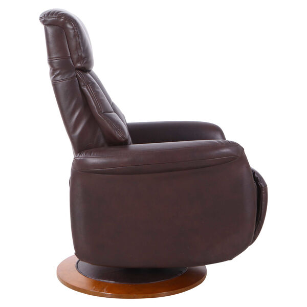Linden Walnut Espresso Breathable Air Leather Manual Recliner, image 3