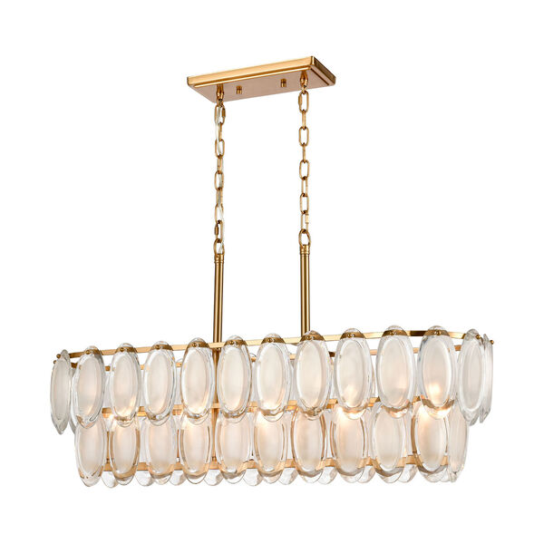 Curiosity Aged Brass and White Five-Light Chandelier, image 1