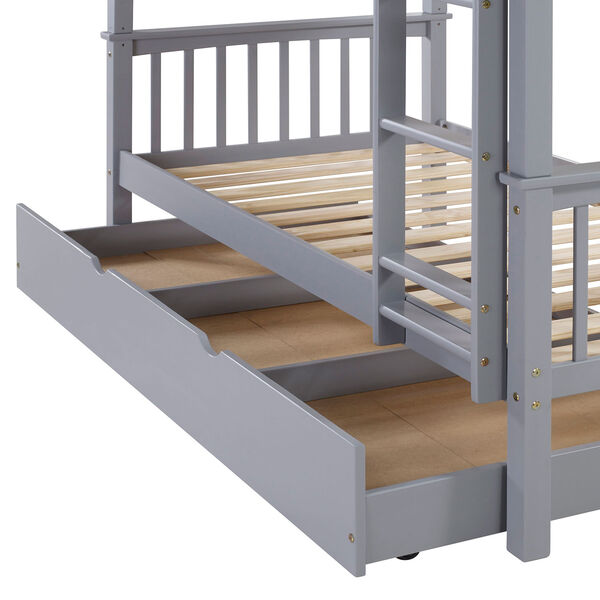 Solid Wood Twin Trundle Bed Only (bunk beds sold separately) - Grey, image 4