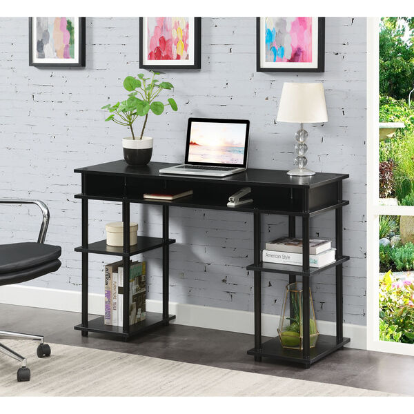 Designs2Go Black No Tools Student Desk with Shelves, image 2