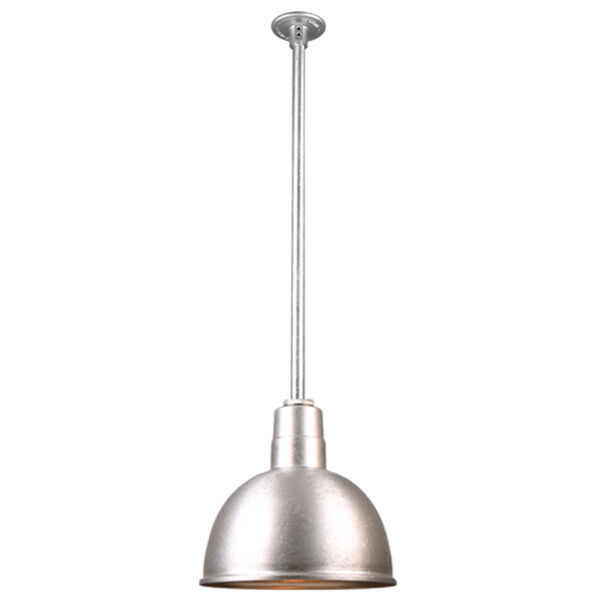 Warehouse Galvanized 12-Inch Pendant with 36-Inch Downrod, image 1