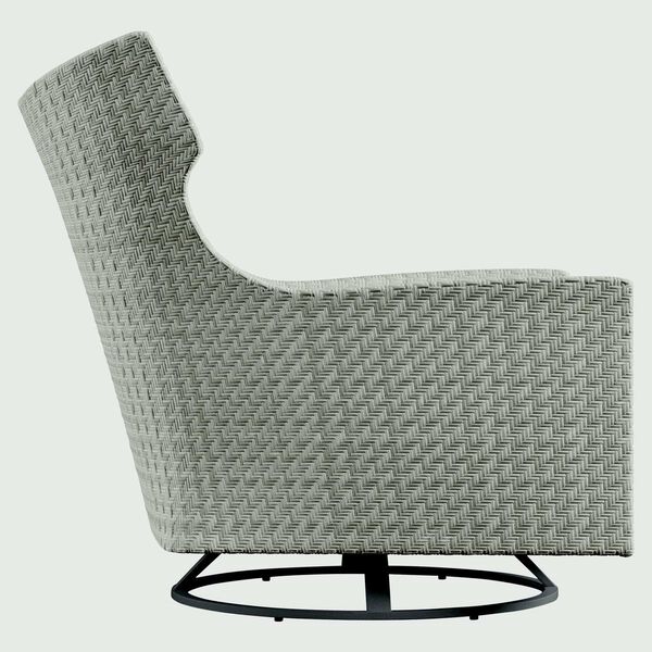Captiva Pewter Gray and White Outdoor Swivel Chair, image 2