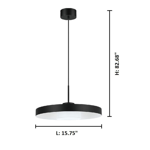 Alpicella Black 16-Inch LED Pendant, image 4