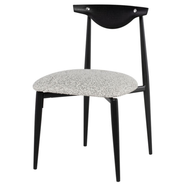 Vicuna Boucle Gray and Black Dining Chair, image 1