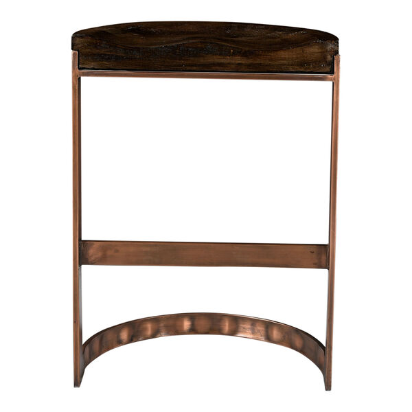 Bancroft Brown Counter Stool With Copper Detailing, image 1