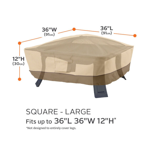 Ash Beige and Brown Square Fire Pit Cover, image 4