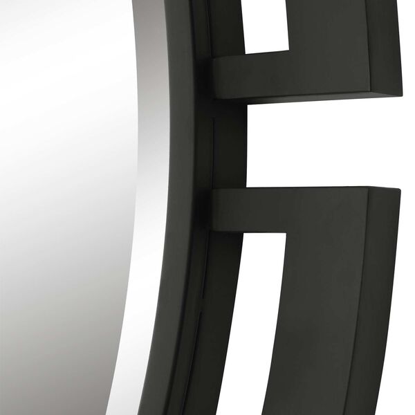 Quadrant Satin Black Modern Round Wall Mirror, image 5
