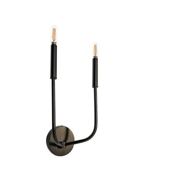 Eleanor Matte Black Two-Light Wall Sconce, image 1