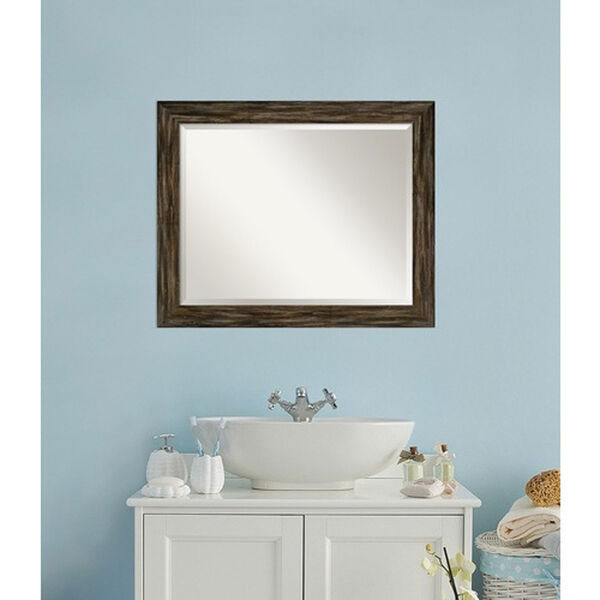 Fencepost Brown 33-Inch Bathroom Wall Mirror, image 4