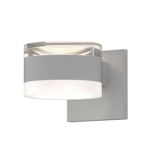 Inside-Out REALS Textured White Up Down LED Wall Sconce with Cylinder Lens and Cylinder Cap - Clear Cap with Frosted White Lens, image 1