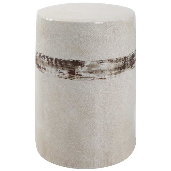 Comanche Off-White and Gray Ceramic End Table, image 2