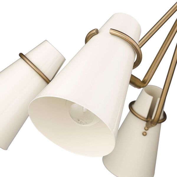 Reeva Modern Brass Beige Five-Light Chandelier, image 5