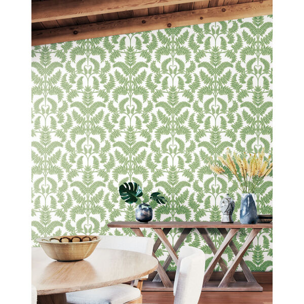 Damask Resource Library Green 27 In. x 27 Ft. Royal Fern Wallpaper, image 2