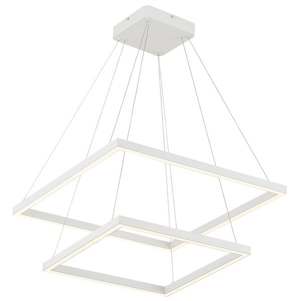 Piazza White 24-Inch Two-Light LED Chandelier, image 1