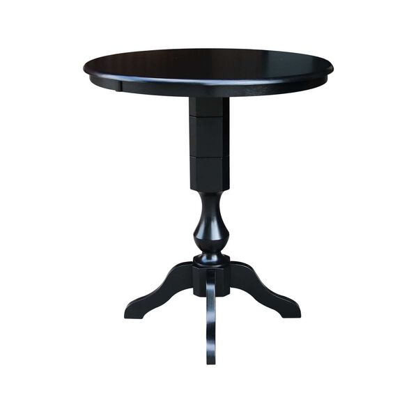Black Round Pedestal Bar Height Table, image 2