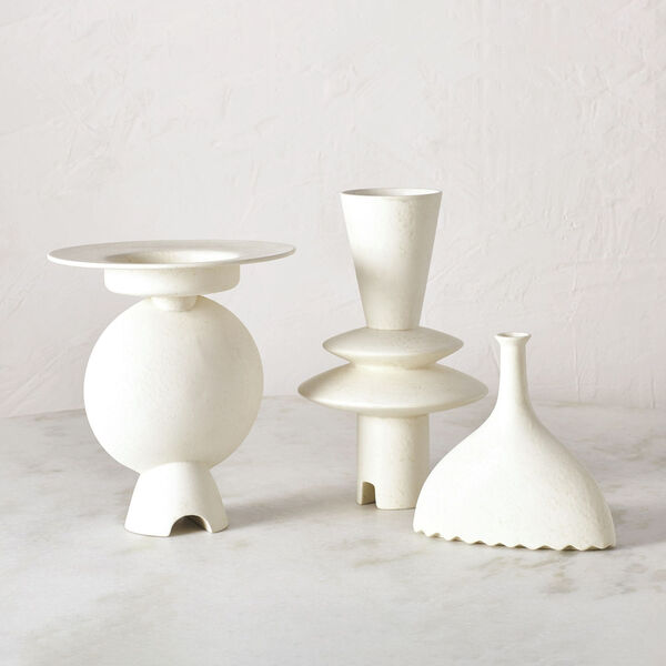 Studio A Home White Camille Geometric Vase, image 3