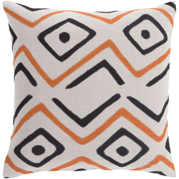 Nairobi Rust and Light Gray 18-Inch Pillow with Down Fill, image 1