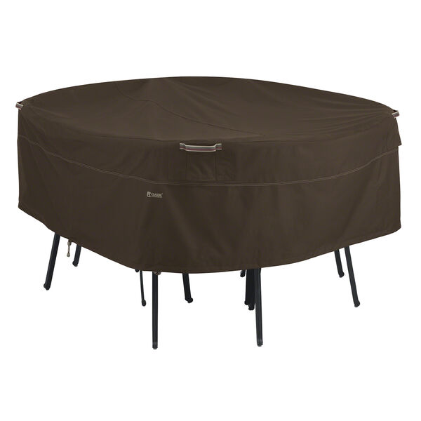 Birch Dark Cocoa Large RainProof Round Patio Table and Chair Set Cover, image 1