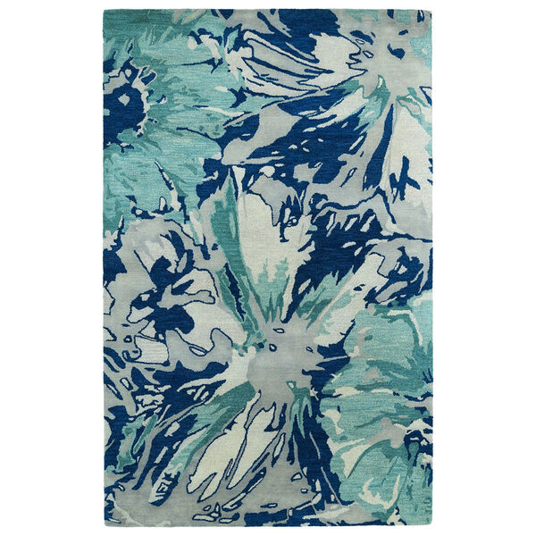 Brushstrokes Blue Hand-Tufted 9Ft. 6In x 13Ft. Rectangle Rug, image 1