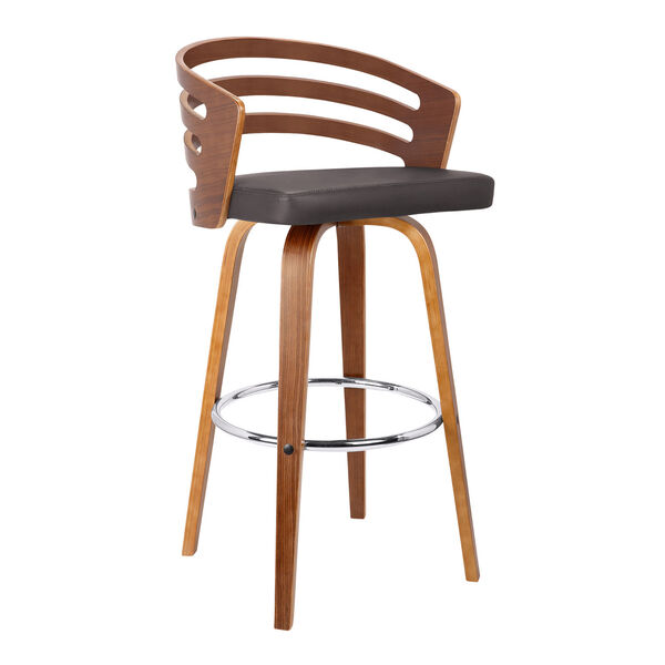 Jayden Brown and Walnut 26-Inch Counter Stool, image 1