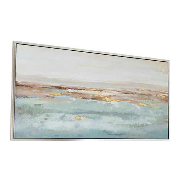 Ocean Day Oil Painting on Frame Blue and Gold 59 x 30-Inch Wall Art, image 3