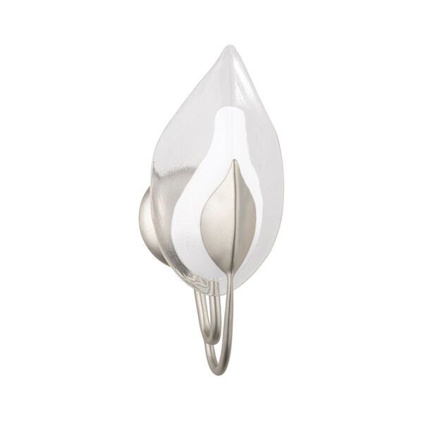 Blossom Silver One-Light Wall Sconce with Clear Glass, image 1