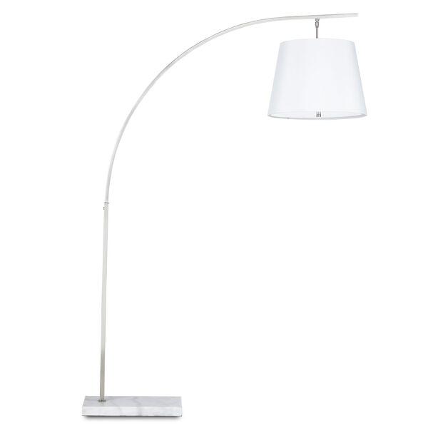 Cloister Brushed Nickel and White Two-Light Floor Lamp, image 2