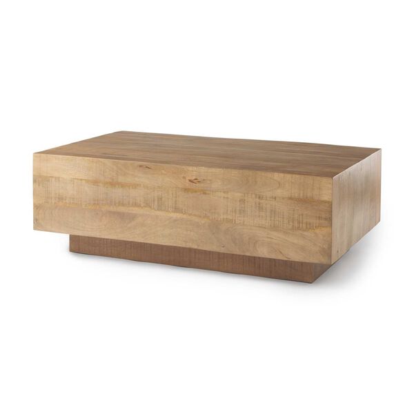 Hayden Light Brown Wood Rectangular Coffee Table, image 1