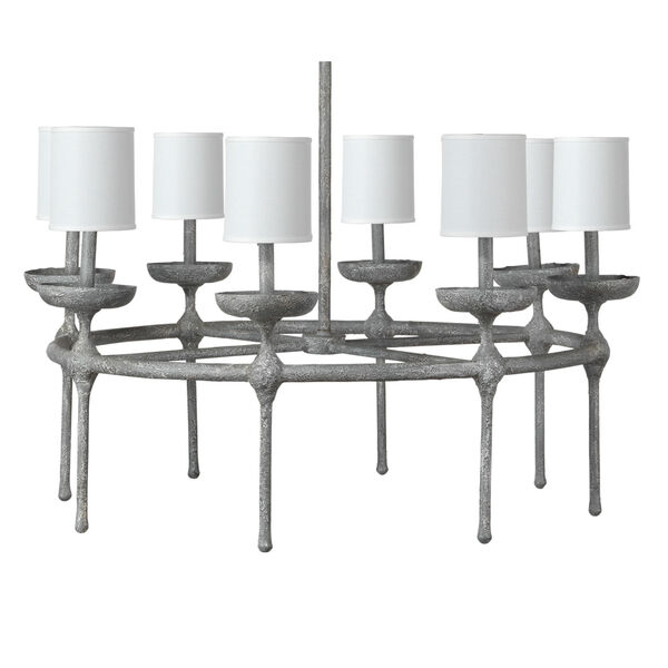 Concord Grey Plaster Eight-Light Chandelier, image 1