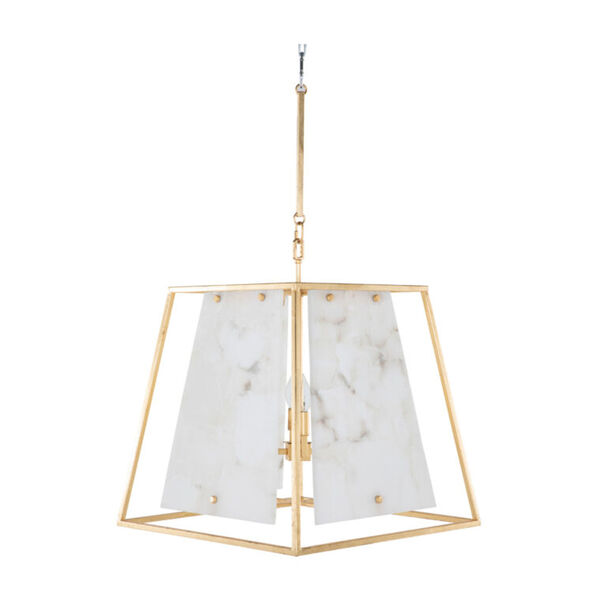Stacey Gilded Gold and Alabaster One-Light Pendant, image 1