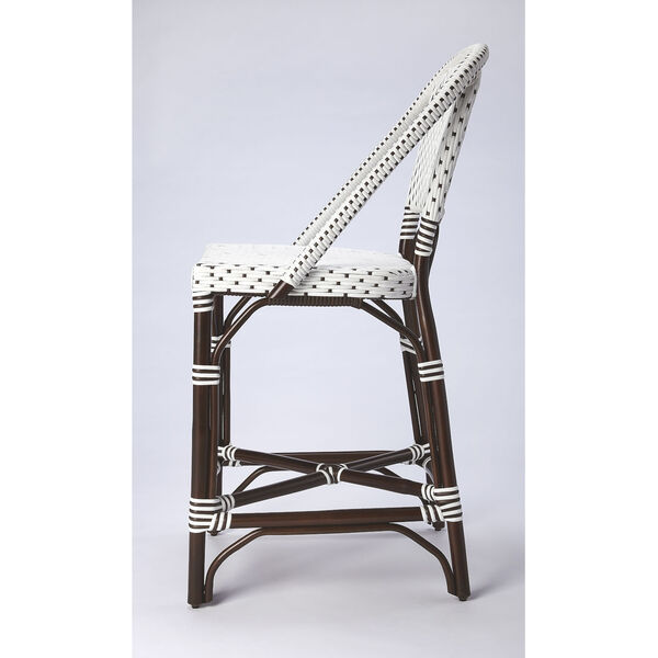 Solstice White and Chocolate Rattan Counter Stool, image 6