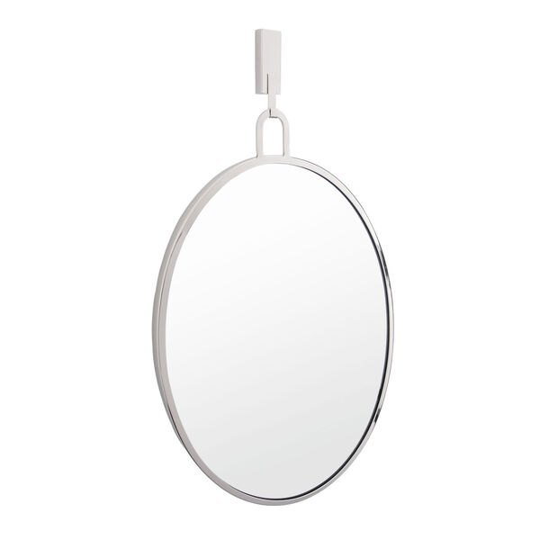 Stopwatch Polished Nickel Wall Mirror, image 2
