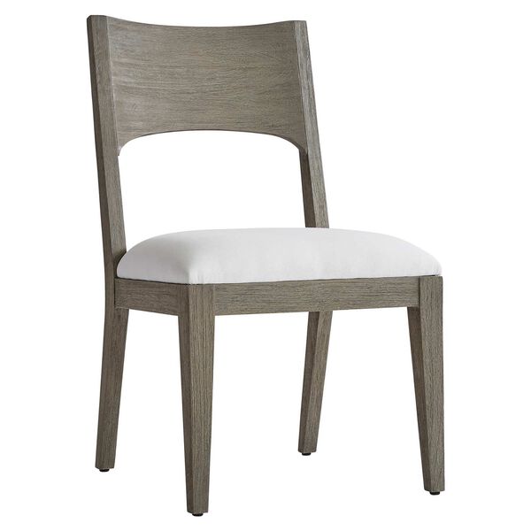 Calais Weathered Teak and White Outdoor Side Chair, image 1