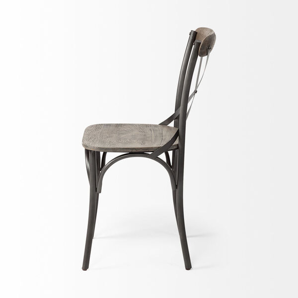 Etienne I Gray and Brown Solid Wood Dining Chair, image 4