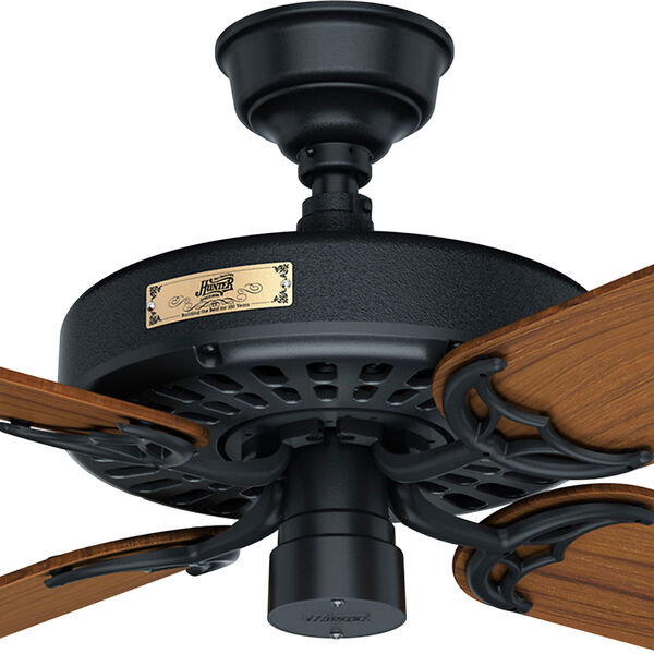Original Black and Teak 52-Inch Adjustable Ceiling Fan, image 1