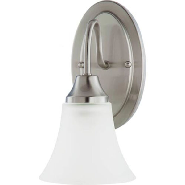 Webster Brushed Nickel One-Light Wall Sconce with Satin Etched Glass, image 1
