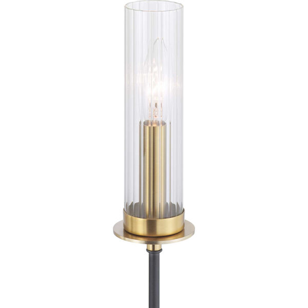 Rainey Graphite Six-Light Chandelier With Transparent Ribbed Glass, image 6