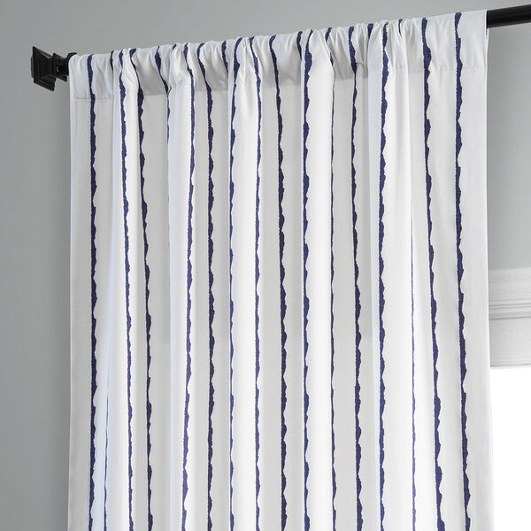Sharkskin Blue Printed Cotton Single Panel Curtain, image 6