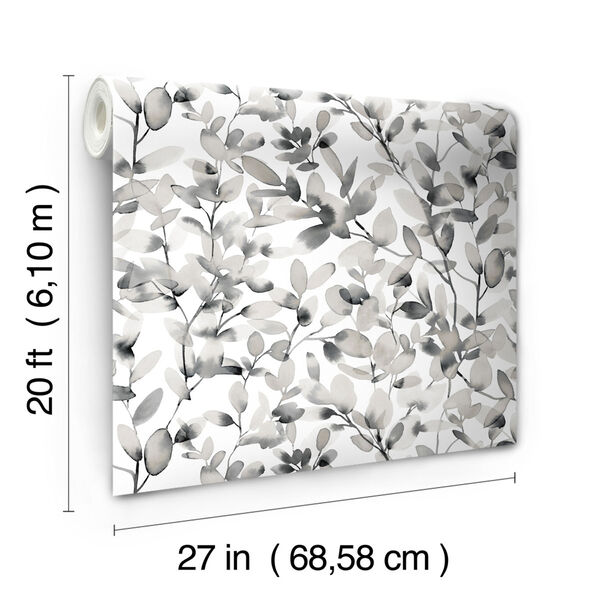 Botany Vines Gray Peel and Stick Wallpaper, image 5