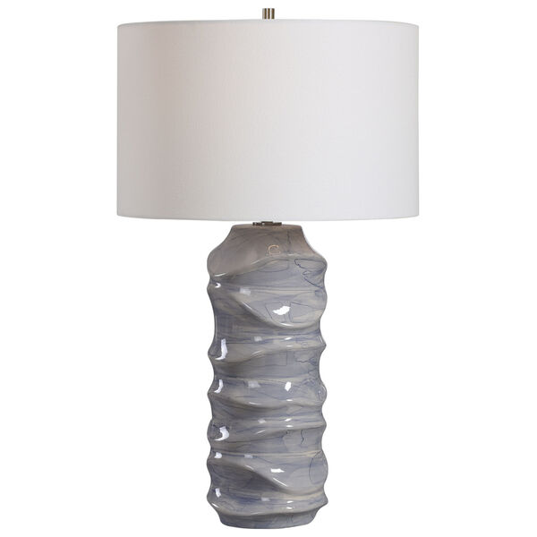 Waves Blue and White One-Light Table Lamp, image 1