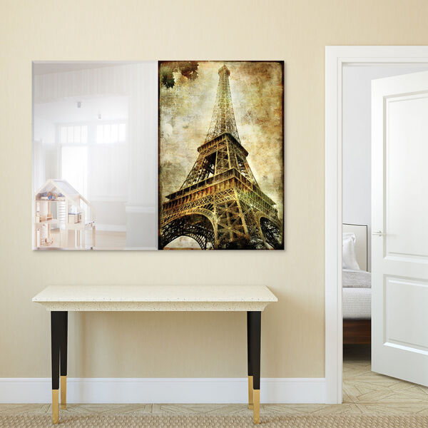Eiffel Tower Tan 36 x 48-Inch Rectangular Beveled Wall Mirror, image 4